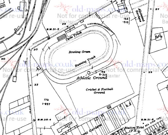 Middlesbrough - Grangetown Stadium : Map credit Old-Maps.co.uk historic maps